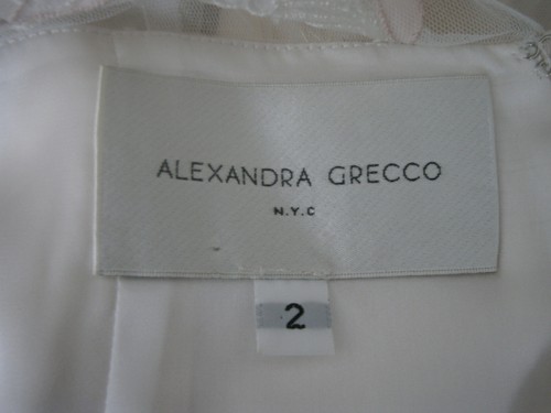 Alexandra Grecco Cyprus 2 Wedding Dress Blush Slit Sleeves Floral Modern Chic - Picture 19 of 19