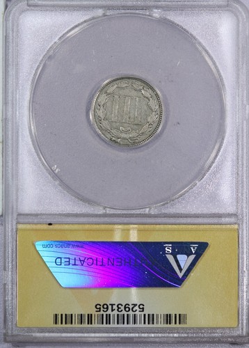 1874 Three Cent Nickel 3CN ANACS F15 - Picture 2 of 4