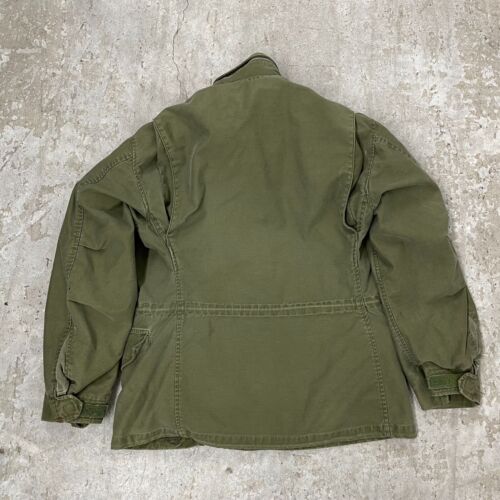 Giacca militare vintage uomo 40 raso verde con cappuccio campo M65 zip manca etichetta - Foto 15 di 19