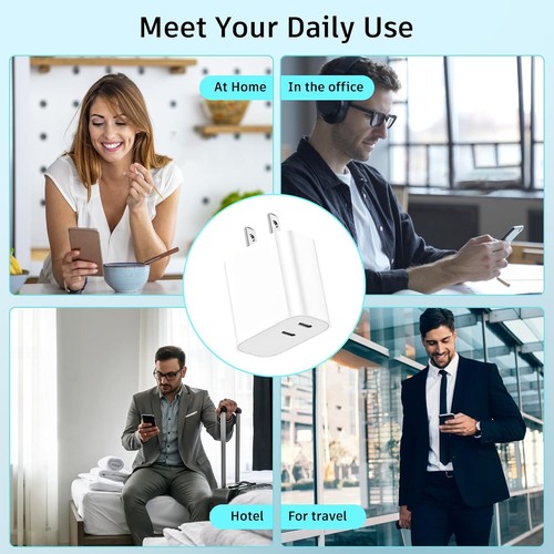USB C Charger,3Pack Dual Port USB C Fast Charging Block,Type C Wall Charger Plug - Picture 7 of 7