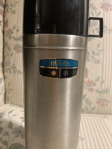 Thermoskanne King-Seeley Edelstahl Modell 2464S Quart Größe mit Stopfen 764 Vintage - Bild 3 von 10