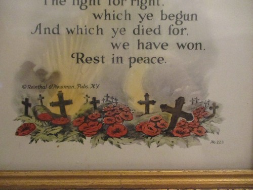 Antique 1920s Rest in Peace Flanders Dead Framed Calligraphy War Poem WWI - Picture 4 of 7