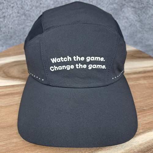 Lululemon Mütze Kappe verstellbarer Riemen schwarz Mütze Laufen Training Watch The Game