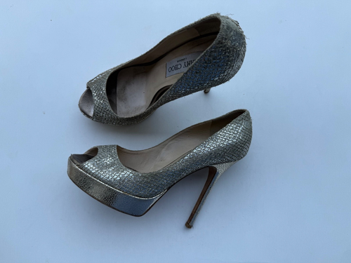 Jimmy Choo Plateau High Heels Peeptoe Gr. 37 - Bild 17 von 24