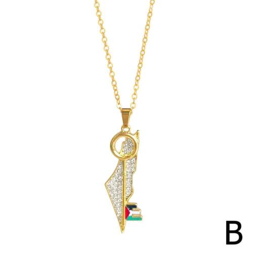 Palestine Map Key Plated Necklace Unique Pendant Jewelry Gift NEW - Picture 14 of 14