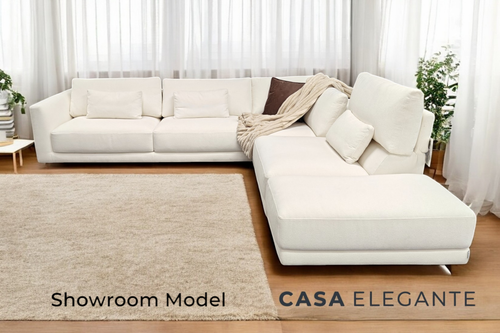 Luxury Italian Corner Sectional - Trendy Boucle Fabric - Deep Seats - *IN-STOCK* - Picture 4 of 5