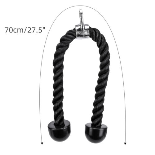 Tricep Rope Gym Press Down Push Pull Cord Multi Lat Bar Pulley Cable Attachment - Picture 4 of 12