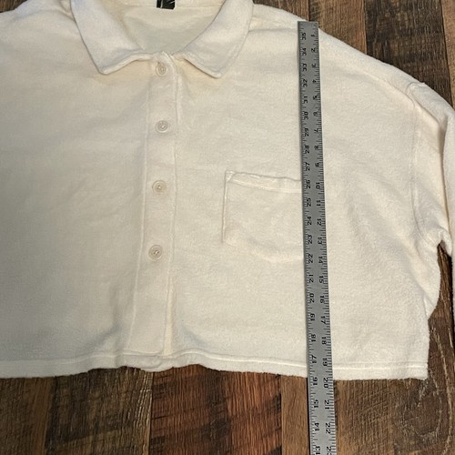 Wild Fable *NWT* Ivory Crop Top Size XXL Button Long Sleeve Cozy Soft Sweatshirt - Picture 12 of 15