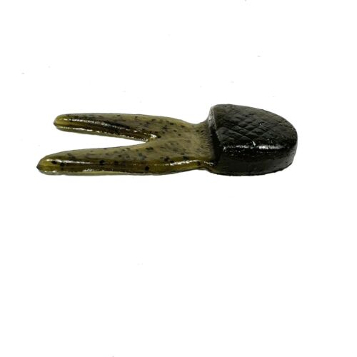 10 Hand Poured 2.5” Bass Chunk Plastic Worms. “ Green Pumpkin” - Picture 2 of 4