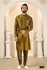 3 Pc Mens Wedding Designer Traditional Wear Bollywood Wear Kurta Payjama Jacket
