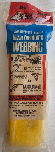 NOS Sealed YELLOW FROST KING LAWN CHAIR REWEB KIT Polypropylene 2.25" x 39 FT - Picture 3 of 3