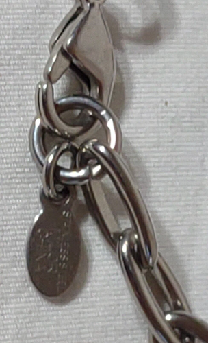 "Collar Vintage MILOR Italia Factado Cuentas Negra Cadena de Acero Inoxidable 50" - Imagen 5 de 6