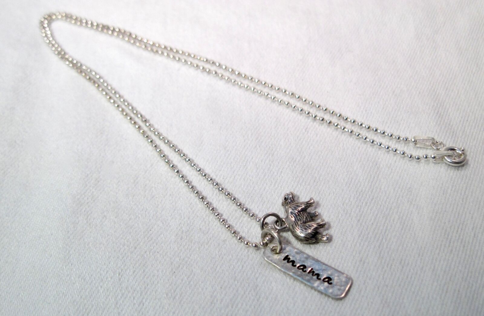 Sterling Silver 925 Mama Bear Necklace K884 - image 4