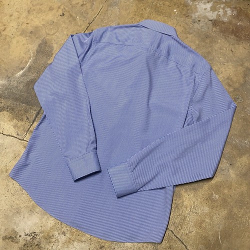 Camisa UNTUCKIT Para Hombres 2 Capas Algodón Tejida en Italia Azul Rayas Sin Arrugas Grande - Imagen 12 de 12