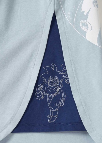 DRAGON BALL Z x Graniph 20x gravity Side gusset T-shirt Cotton Light Blue Japan - Picture 5 of 9