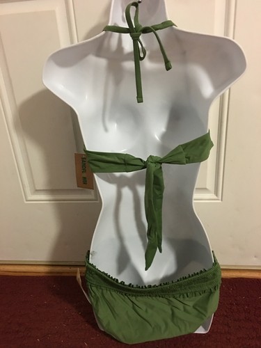 BRAND NEW WOMEN'S SIZE XL 16-18 SANDFLOWER SMOCKED GREEN MOSS 2 PC SWIMSUIT - Picture 4 of 11
