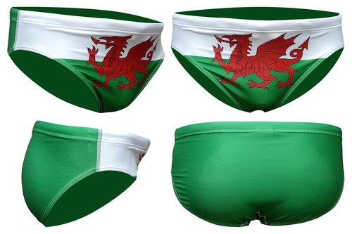 ACCLAIM Wales Welsh Dragon Sports Fit 6 cm Flag Brief Swimming Trunks Mens 2025 - Picture 4 of 7