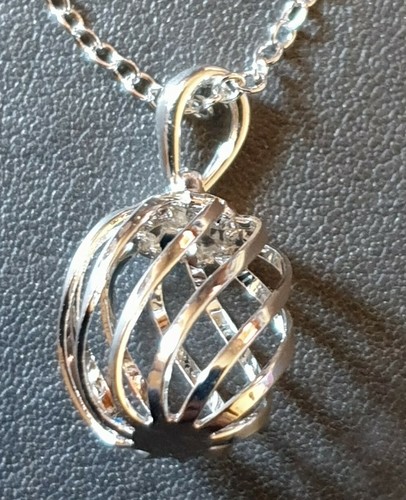WHOLESALE 925 STERLING SILVER FILLED 18" NECKLACE & CAGE PENDANT & FREE GIFTBOX. - Picture 3 of 11
