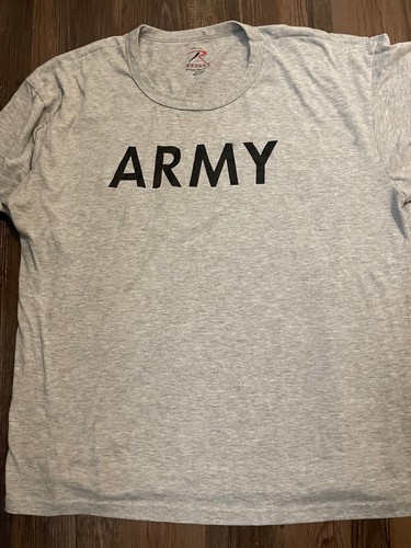 Rothco Army T-Shirt Sz 2XL Gray Retro Soft Thin - Picture 2 of 2