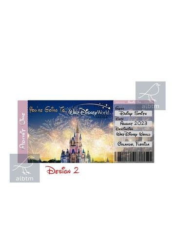 Walt Disney World ticket - PERSONALISED! boarding pass surprise reveal ticket - Picture 19 of 25