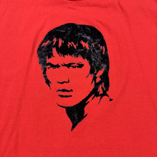 vintage bruce lee t shirt mens medium red kung fu y2k ninja - Picture 7 of 11