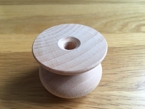 45mm Dia Beech Knobs X 35mm High. Drilled with 8mm hole. Suitable for 8mm dowel. - Picture 2 of 3
