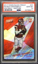 2017 Panini Black Friday Football #57 Patrick Mahomes II Rapture 6/10 PSA 10