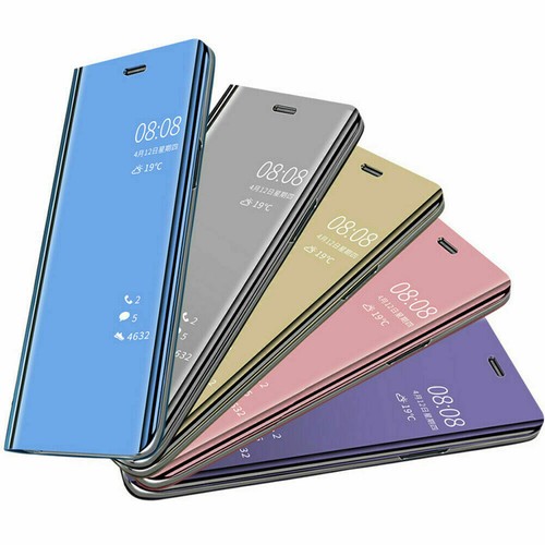 Luxury Flip Clear View Mirror Cover Case For S8 S9 S10 S20 S21 Ultra Note 10 20 - Picture 11 of 18