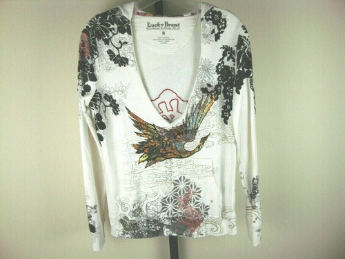 Lucky Brand Hoodie Size Medium Womens Crane Asian