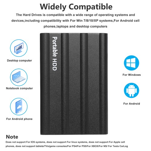 USB External Hard Drive Universal Easy to Use 1/2/4/6/8/10/12TB Hard Drive HDD - Picture 12 of 59