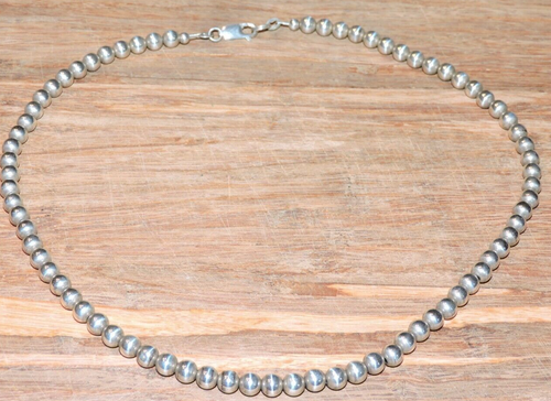 Signierte STG Sterling Silber 925 Runde Kugel Perle Perlenkette 20g - Bild 2 von 7