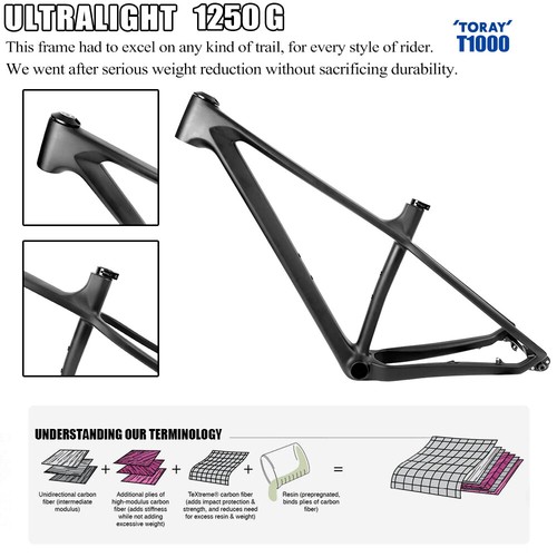 AIRWOLF 29" XC MTB Carbon Rahmen mit Kristalllack Cross Country Fahrrad - Bild 2 von 21