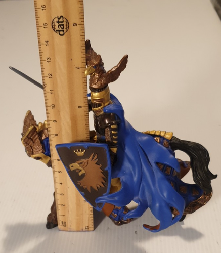 PAPO French Blue Knight Fleur de Lys with Sword on Horse. 15 cm Action Figure. - Picture 7 of 7