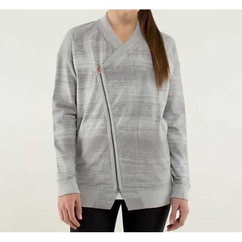 Lululemon Mula Bundle Giacca Avvolgente Felpa Cappotto Zip Asimmetrico Cotone Moto 4 - Foto 3 di 11