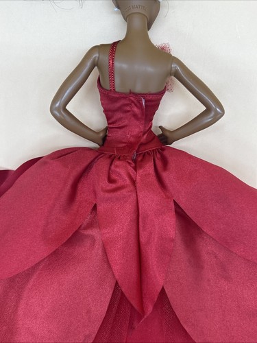 Barbie Signature Holiday Doll Dress 2022 Red Gown To Fit Model Muse Body EUC - Picture 13 of 16