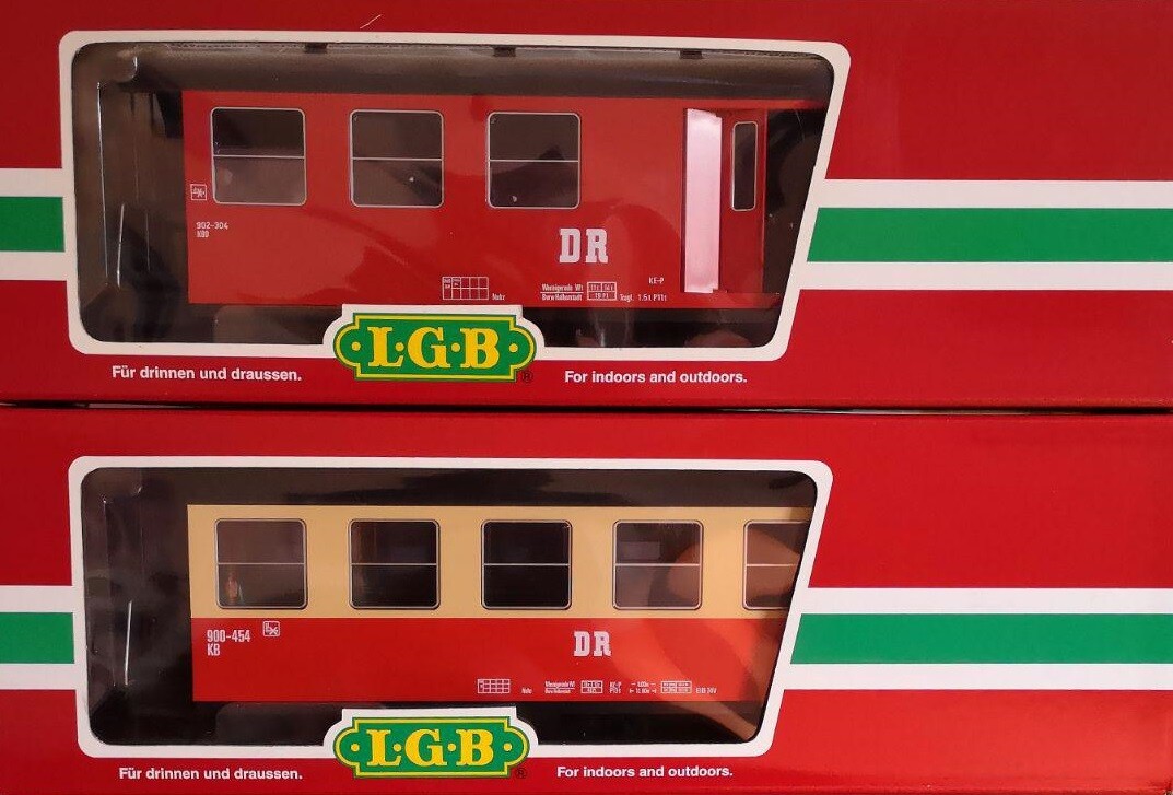 LGB 30730 31710 DR HSB HARZ SCHMALSPUR BAHN 2 TLG PERSONENWAGEN SPUR G NEU OVP LGB 30730 31710 DR HSB HARZ SCHMALSPUR BAHN 2 TLG PERSONENWAGEN SPUR G NEU OVP