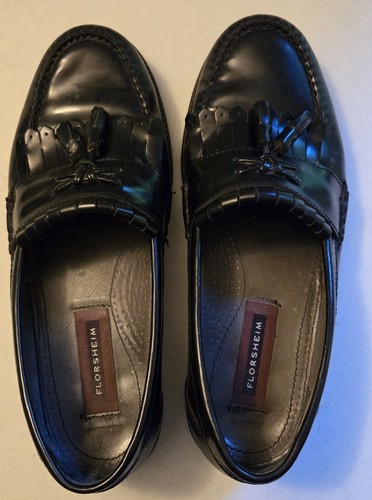 Florsheim Tassel Loafer Slip-on Dress Shoes Mens Size 9 EEE Black