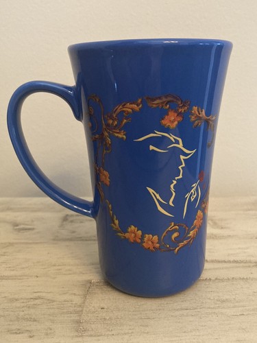 Taza musical azul cerámica azul de Broadway azul de Disney La Bella y la Bestia - Imagen 2 de 7