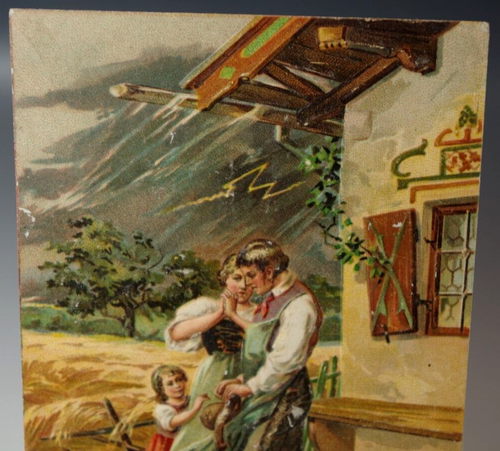 POSTCARD VICTORIAN RELIGIOUS FAMILY QUOTES EMBOSSED CARD 1900's 1-14 VINTAGE - Picture 2 of 5
