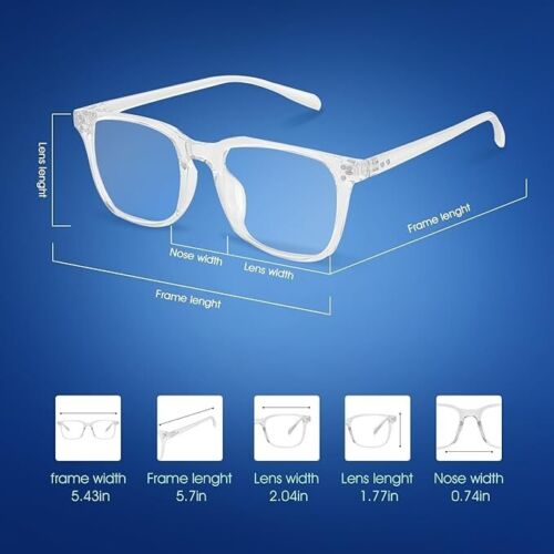 Blue Light Blocking Glasses Computer Clear Glasses for Women Men with Gaming Gla - Picture 4 of 6