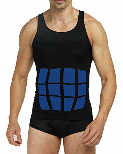 Mens Slimming Tummy Slim Shirt Body Shaper Belly Girdle Underwear Shapewear Vest - Picture 18 of 29