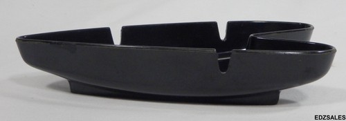 6 MCM Mid Century Mod Modern Star Trek Emblem Logo Black Ashtrays - Picture 12 of 12
