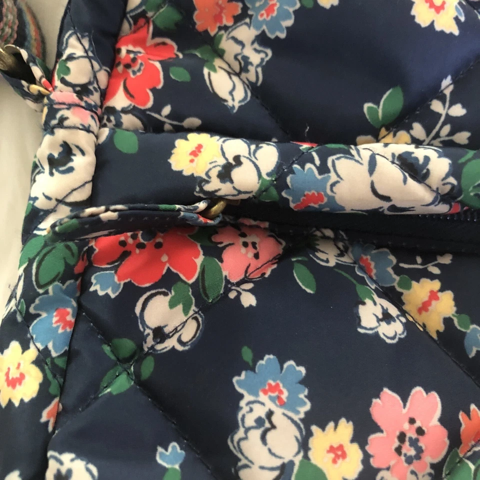Women’s Cath Kidston Bag Crossbody Navy Mix Quilted Floral Print Zip Fastening - Image 3 of 4