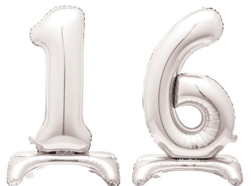 Black 16th & Happy Birthday Decorations Part Bunting Banner Silver Balloons age - Picture 6 of 26