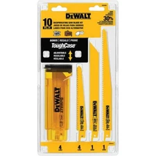 DEWALT Reciprocating Saw Blade Set 10 pc w/Case Bi-Metal USA DW4898