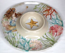 Mermaid Melamine Chip and Dip or Veggie Tray/Serving Platter