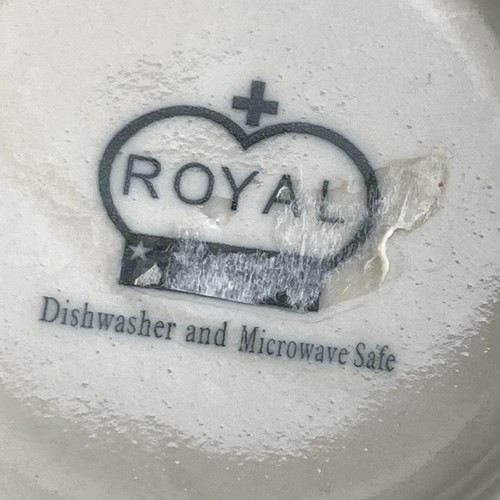 Taza de té de café Royal pintada a mano floral flor cerámica amarillo azul 12 0z. - Imagen 9 de 11