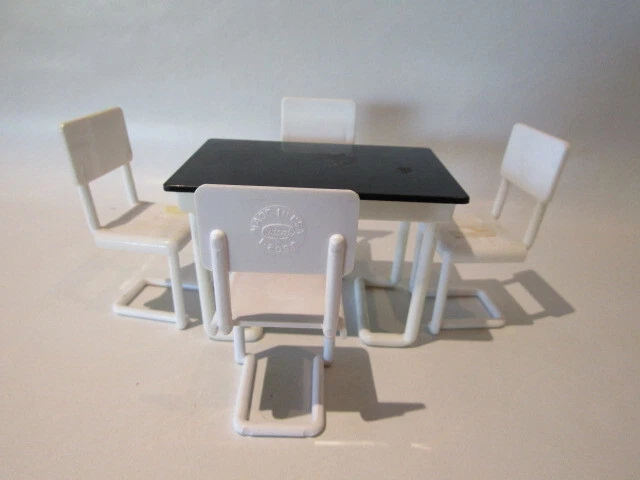 Vintage Ideal Young Decorator Dollhouse Furniture Kitchen Table w 4 Chairs 1950