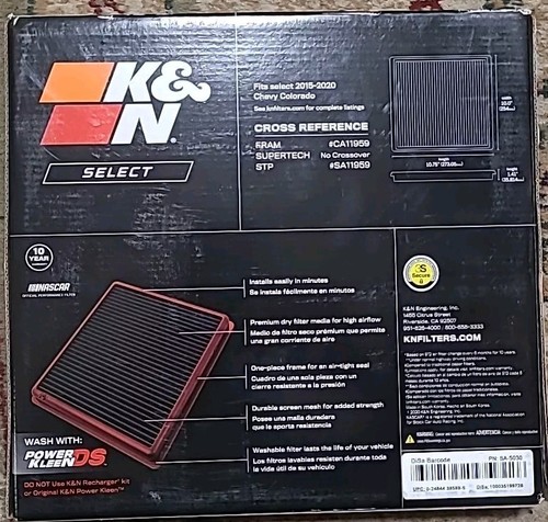 K&N Select Washable Air Filter  SA 5030  15-20 Chevrolet Colorado GMC Canyon - Bild 2 von 2