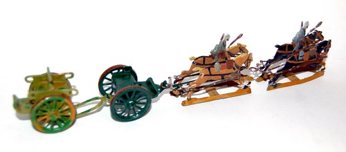 30mm Konvolut, 4 Artillerie Gespanne, 2 Kanonen, 2 Munitionswägen, Gespannpferde - Bild 7 von 12